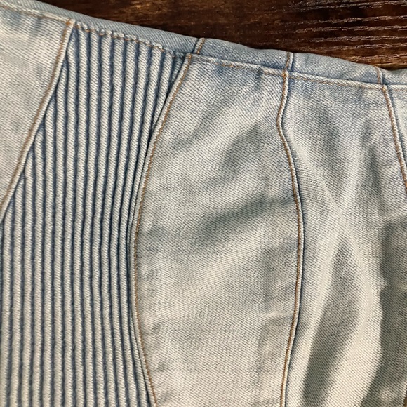 balmain blue biker spray jeans in 151 lt blue 34 M - Picture 8 of 14